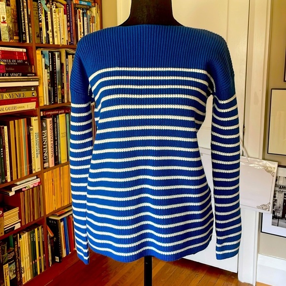GAP Sweaters - ⛵️ZAC POSEN GAP BLUE & WHITE BOATNECK SAILOR SWEATER size MEDIUM ⚓️⛵️